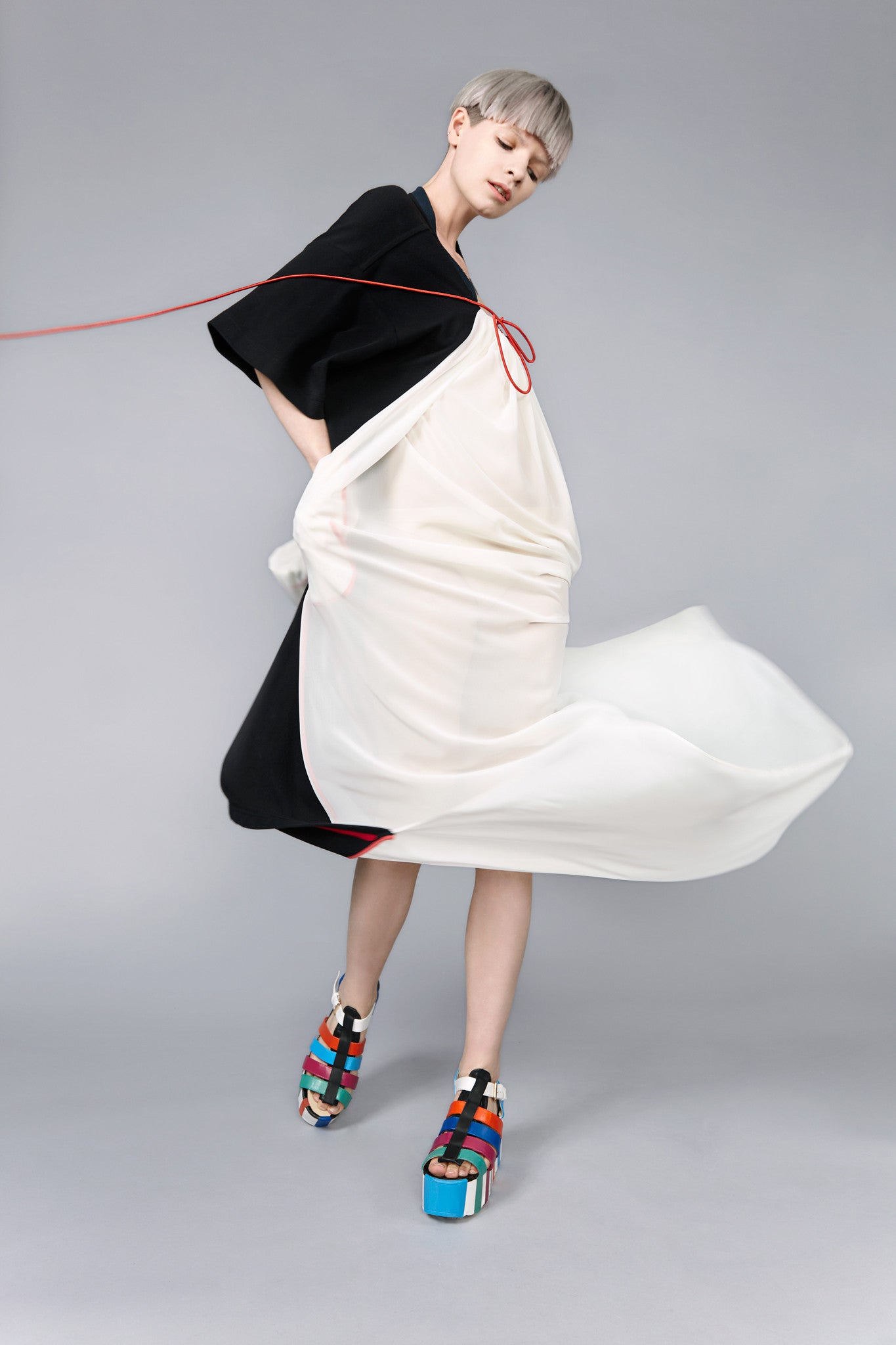 Black and White "Brando" T-shirt Dress