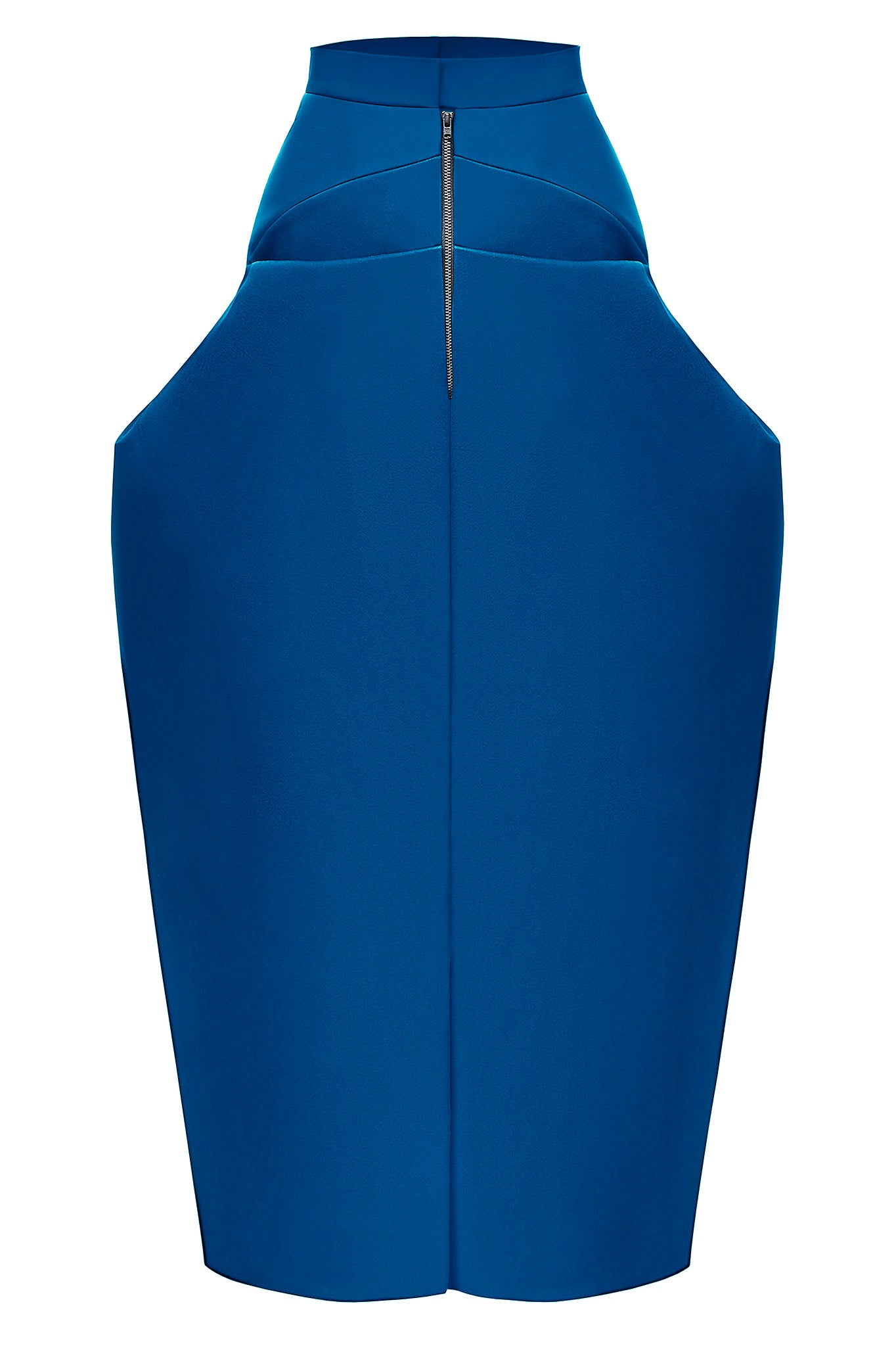 The AW17 'Rupture' skirt mirrors the formation of a crystal. A slender fit at the waist transforms into a  crystalline shape via a series of structured seams. First seen on the catwalk at London Fashion Week.