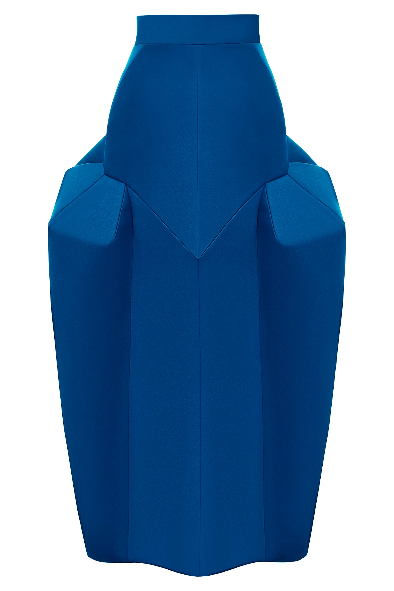 The AW17 'Rupture' skirt mirrors the formation of a crystal. A slender fit at the waist transforms into a  crystalline shape via a series of structured seams. First seen on the catwalk at London Fashion Week.