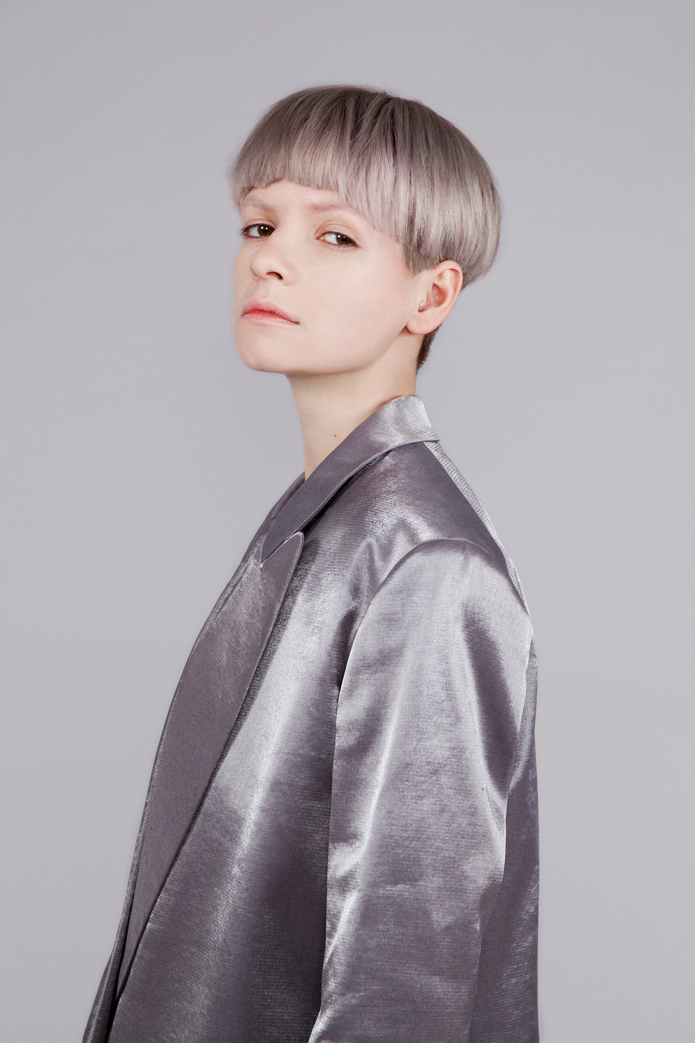 High Shine Silver "Tria" Formal Jacket