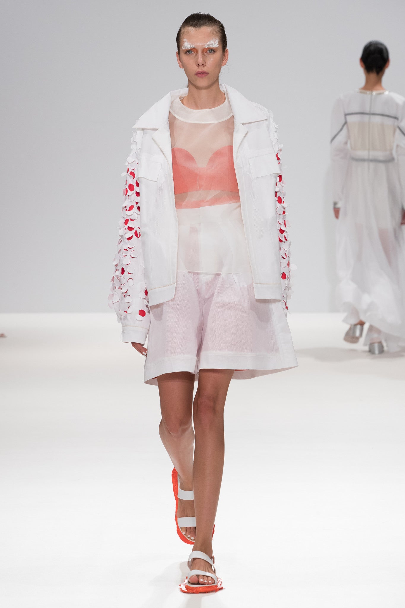 Orange Silk and Cotton "Smoke" Shorts