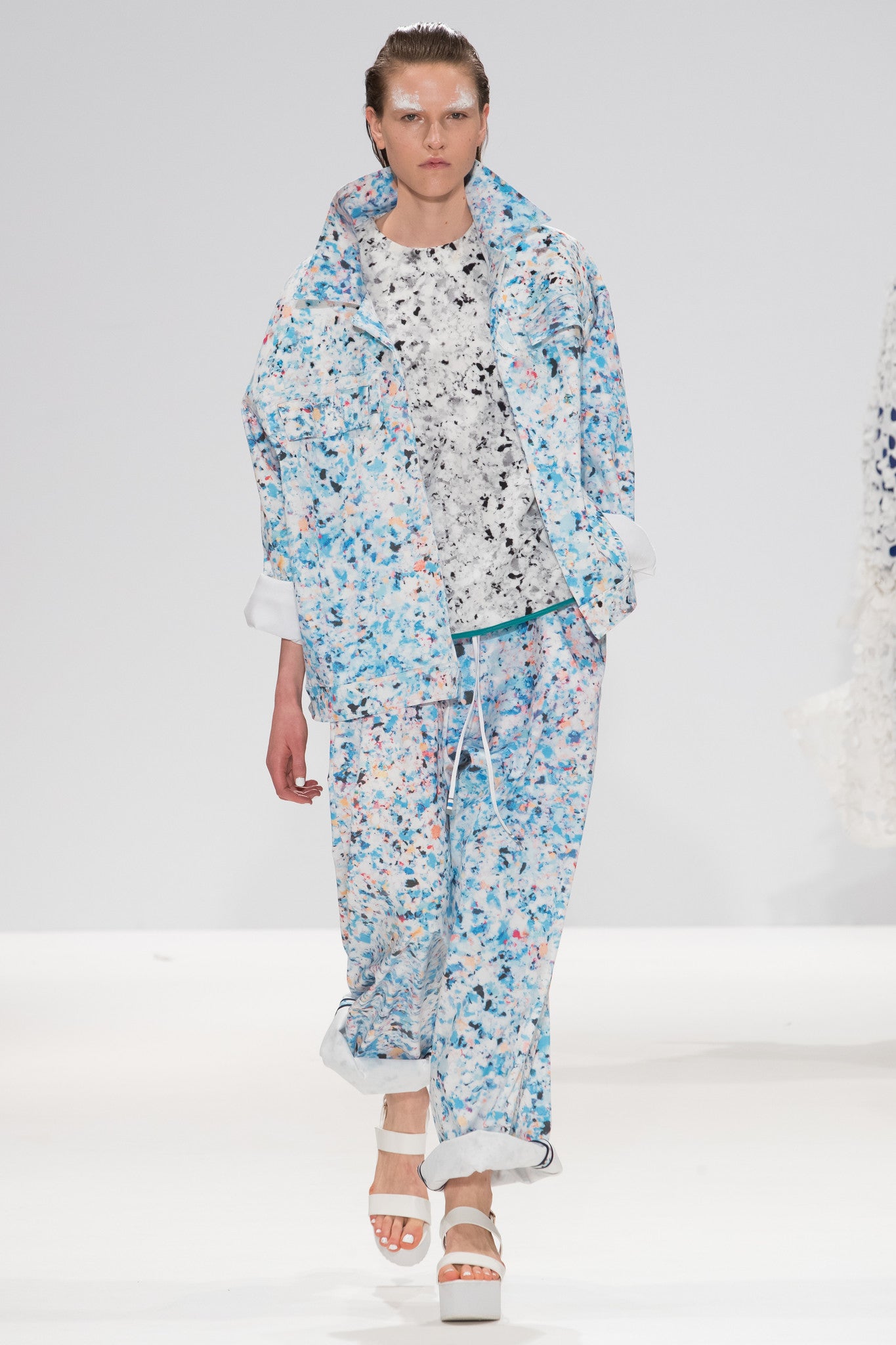 Foam Print "Burell" Wide Leg Trouser