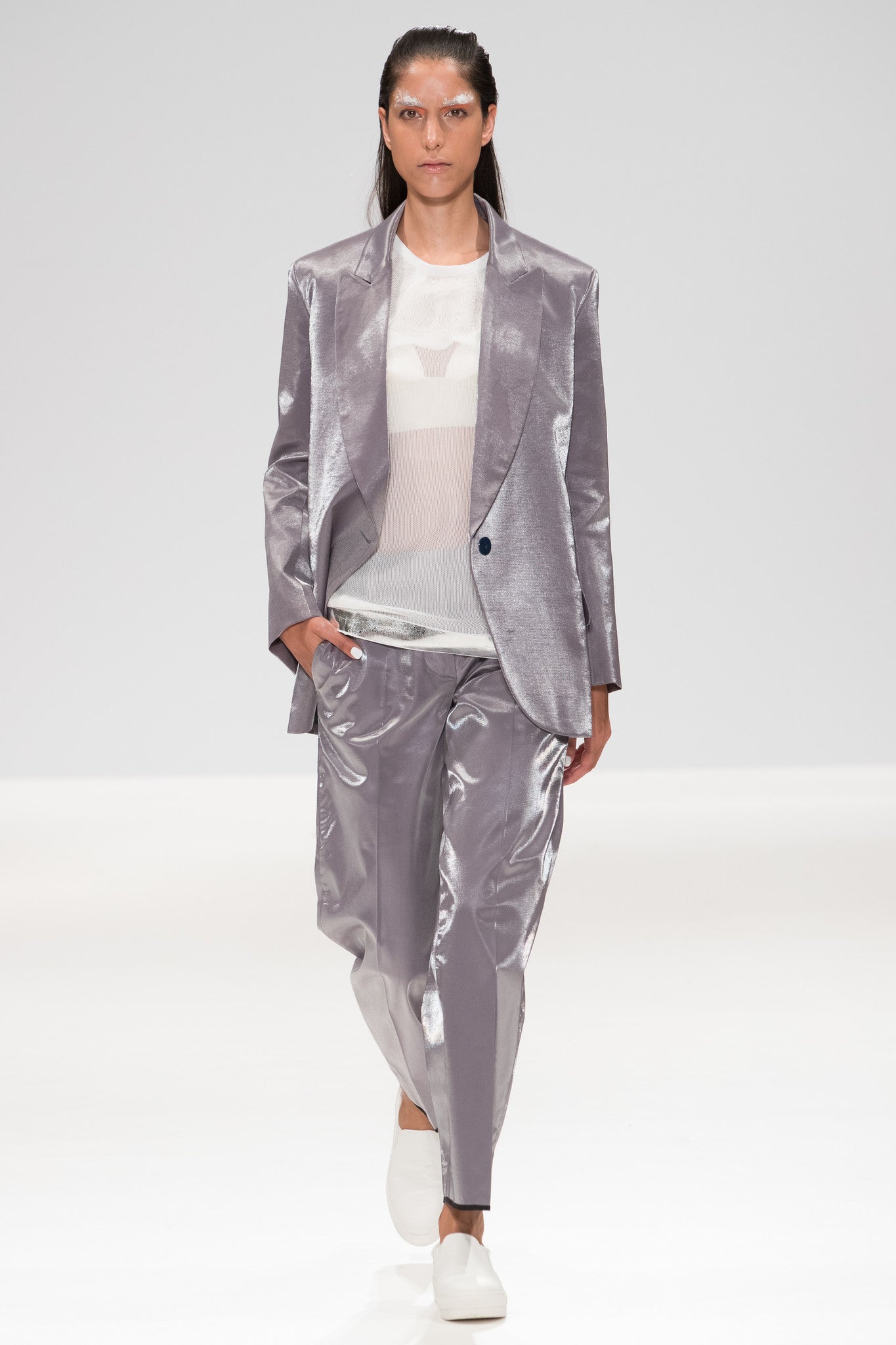 High Shine Silver ''Blake'' Trouser