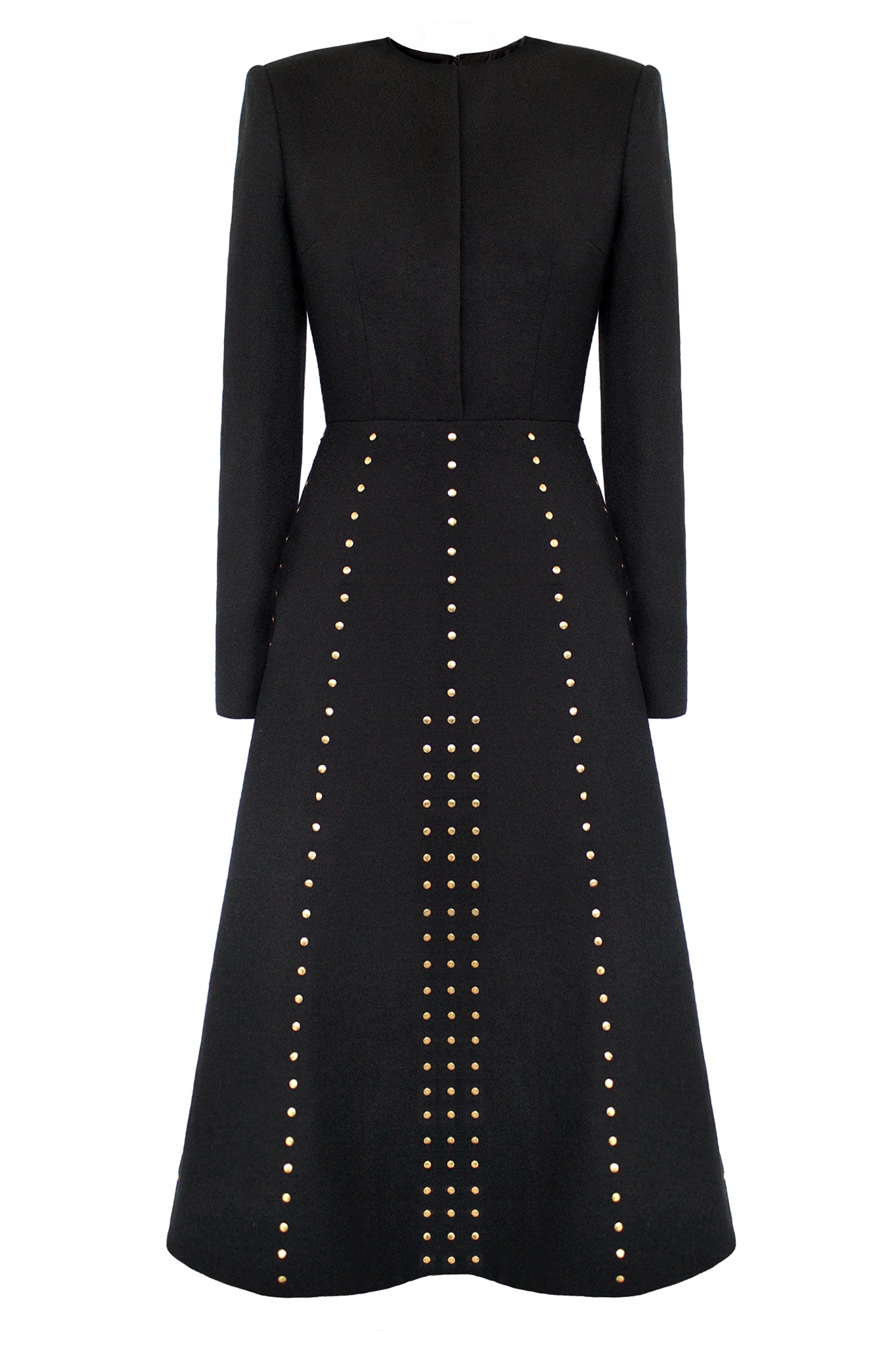 Set to become a Cimone classic, the long-sleeved 'contour' dress casts an elegant silhouette. Inspired by Bladerunner -a perfect blend of vintage and futurism. First seen on kimono's AW17 catwalk collection during London Fashion Week.