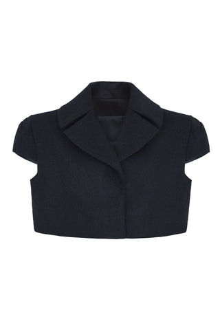 Navy Blue Wool "Corto" Jacket