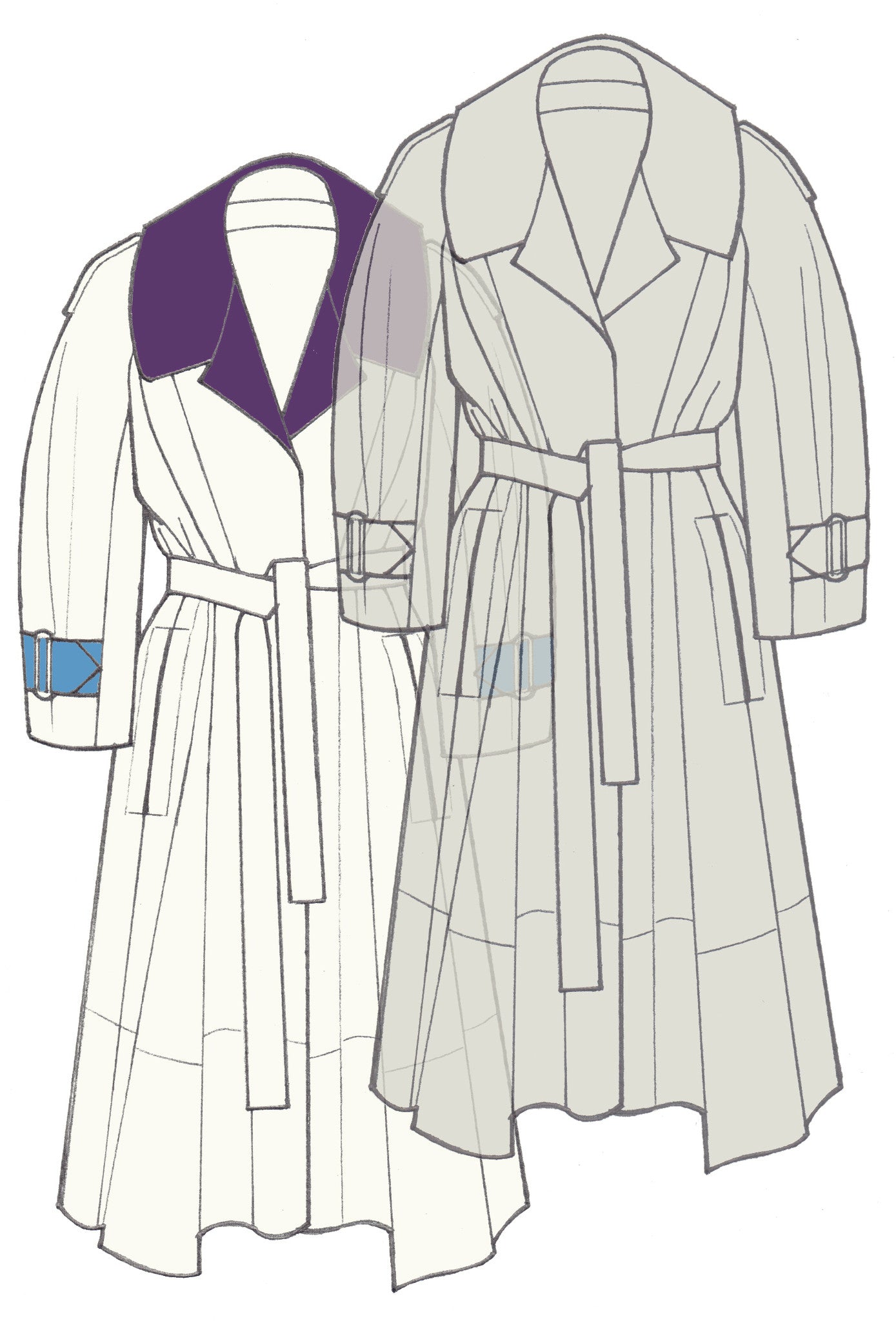 Canvas/Plastic "Cyrus" Trench Coat Ensemble