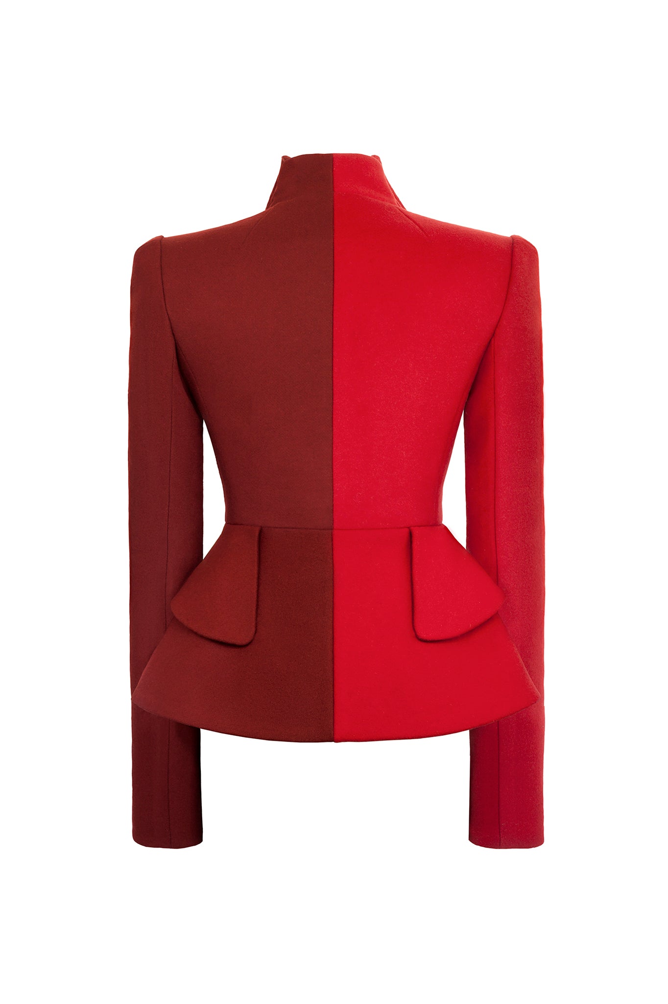 CIMONE's AW17 Dietrich jacket. Named after Marlene! This sculptural tailored and fitted suit jacket is fabricated in two-tone  red and burnt orange wool.