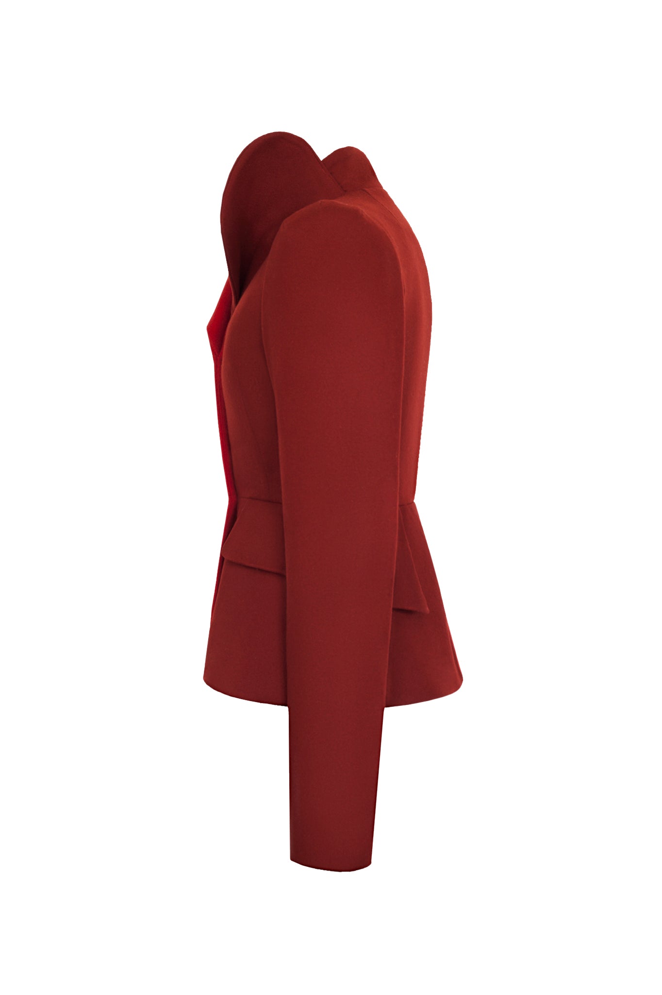 CIMONE's AW17 Dietrich jacket. Named after Marlene! This sculptural tailored and fitted suit jacket is fabricated in two-tone  red and burnt orange wool.