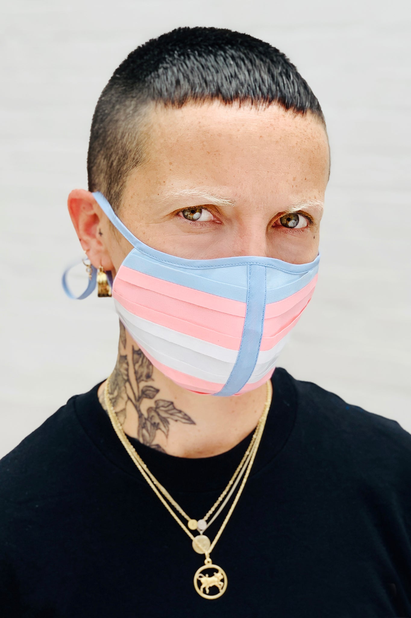 Transgender "Ribbonwork" Flag Mask