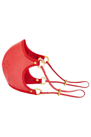 Deep coral leather face mask