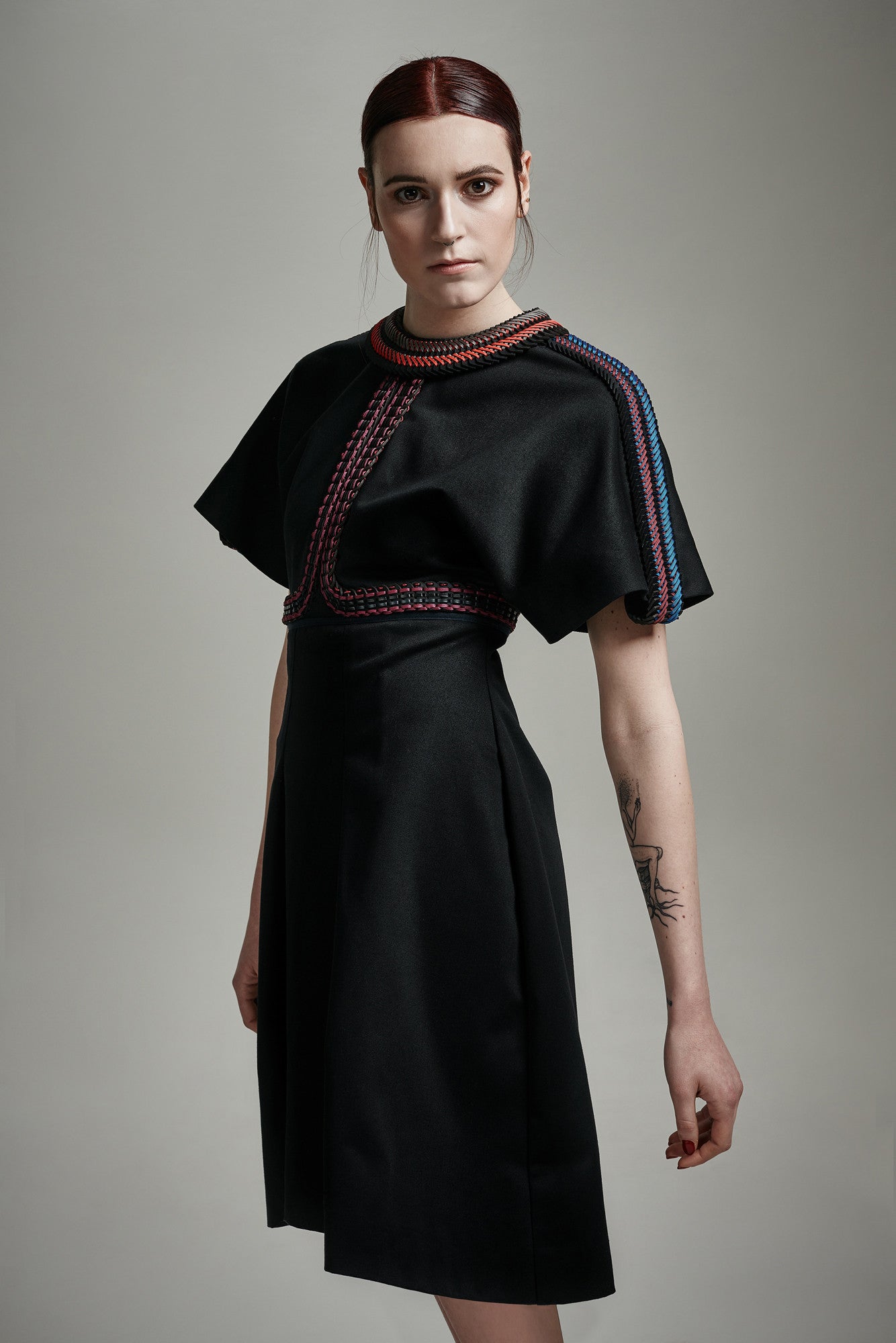 Navy Cotton and Leather "Sylvia" Samurai Dress