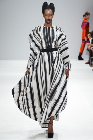 Black, Cream and Transparent Striped "Pogona" Dress