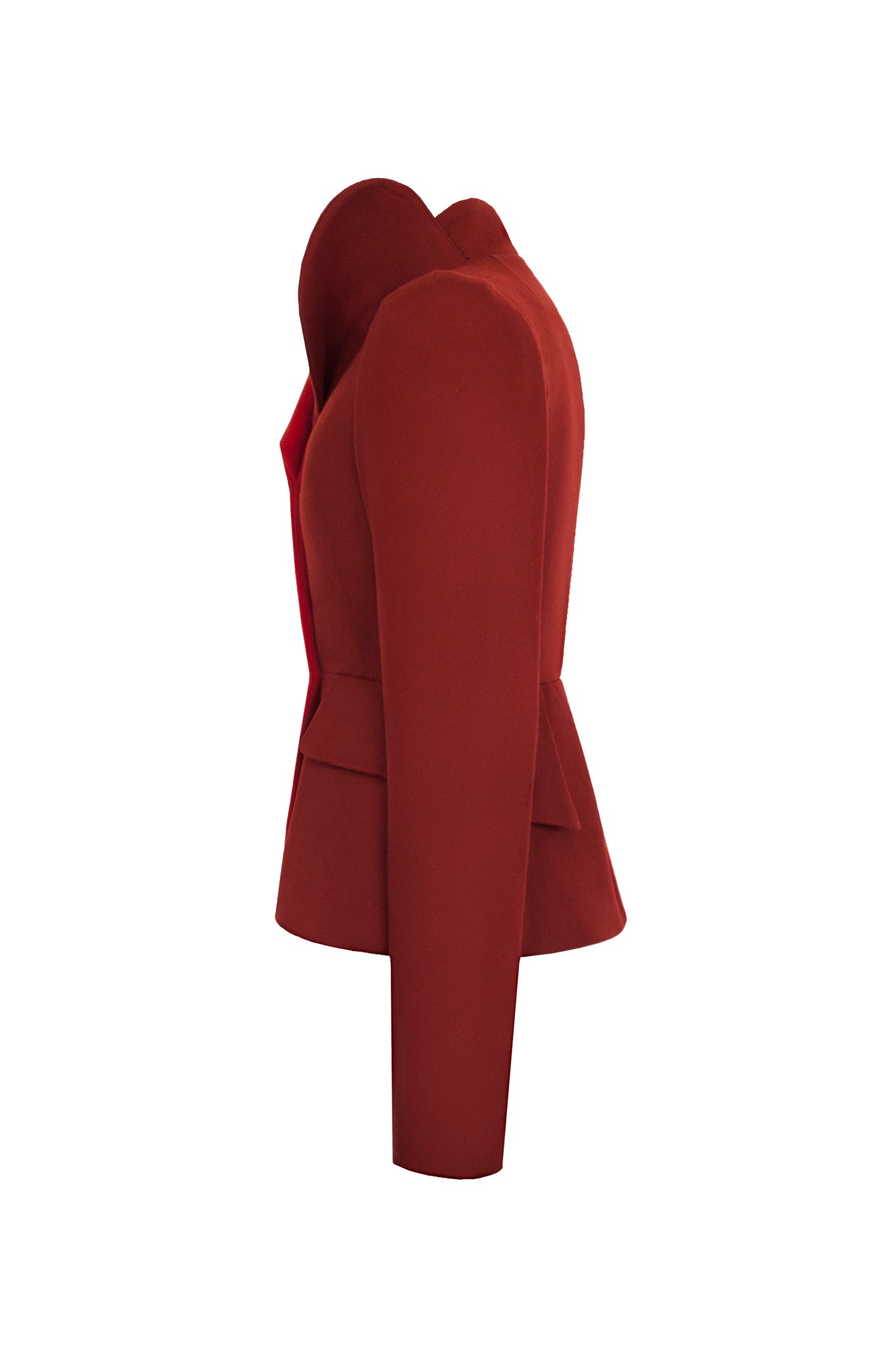 CIMONE's AW17 Dietrich jacket. Named after Marlene! This sculptural tailored and fitted suit jacket is fabricated in two-tone  red and burnt orange wool. 