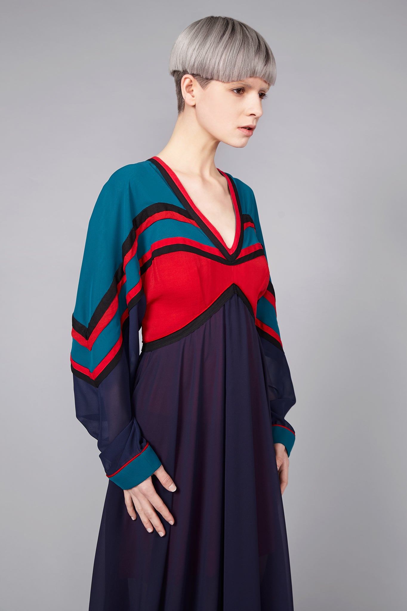 Colour Contrast "Raven" Dress CIMONE Colour Contrast "Raven" Dress CIMONE