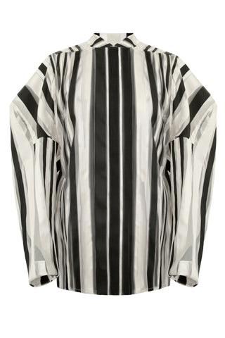 Black, Cream and Transparent Striped "Oval" Blouse