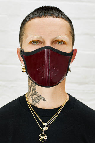 Oxblood leather face mask