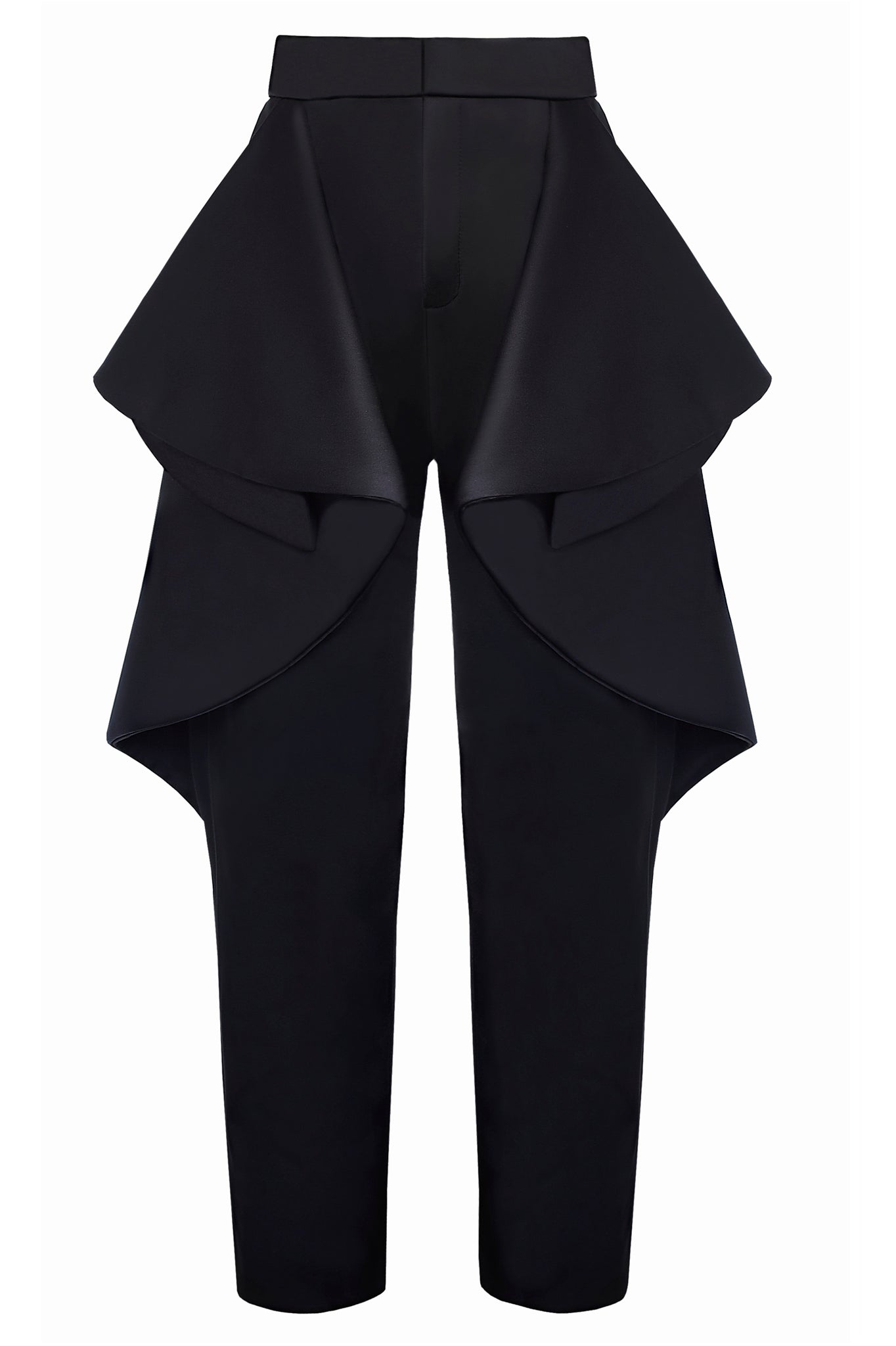 The Cimone AW17 “Smoulder” pant is a artful mix between a trouser and a skirt, with an elegant two-tone side drape. These trousers are a dramatic statement!
