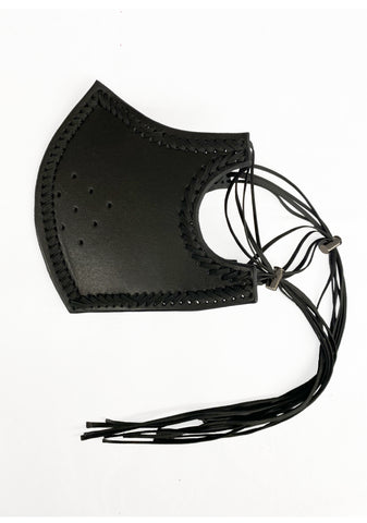 Hand woven leather mask